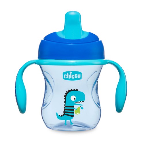 Hrnček Chicco Trénujeme s držadlami 200 ml, modrý 6m+ Hrnček Chicco Trénujeme s držadlami 200 ml, modrý 6m+