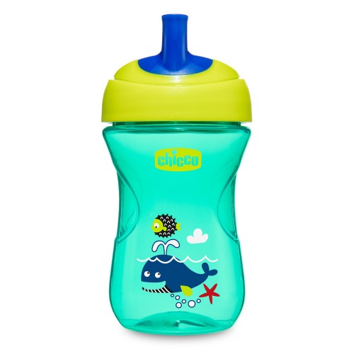 Hrnček Chicco Pokročilý so slamkovým náustkom 266 ml, zelený 12m+ Hrnček Chicco Pokročilý so slamkovým náustkom 266 ml, zelený 12m+