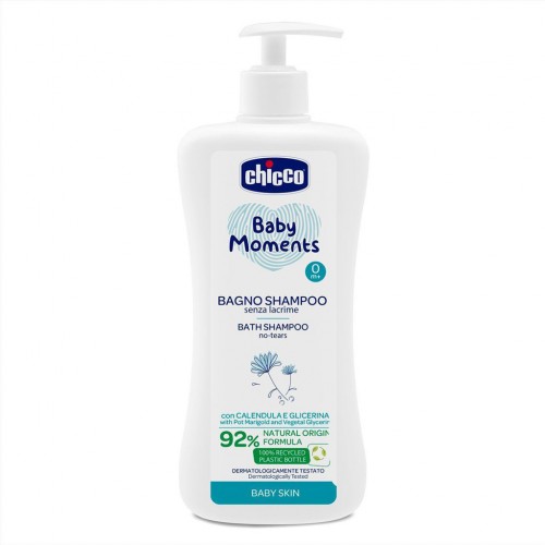 CHICCO Šampón na vlasy a telo s dávkovačom Baby Moments 92 % prírodných zložiek 750 ml CHICCO Šampón na vlasy a telo s dávkovačom Baby Moments 92 % prírodných zložiek 750 ml