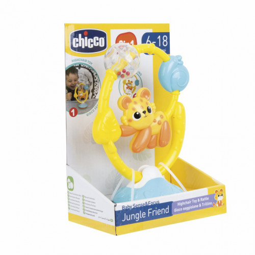 CHICCO Hračka na jedálenskú stoličku 2v1 Jungle Friend 6m+ CHICCO Hračka na jedálenskú stoličku 2v1 Jungle Friend 6m+