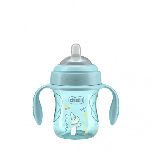 CHICCO Hrnček Transition učiaci s držadlami teal, 4m+ CHICCO Hrnček Transition učiaci s držadlami teal, 4m+