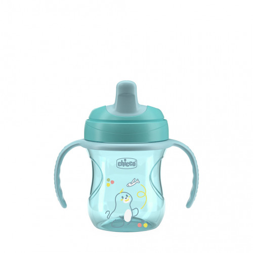CHICCO Hrnček Training s držadlami teal, 6m+ CHICCO Hrnček Training s držadlami teal, 6m+
