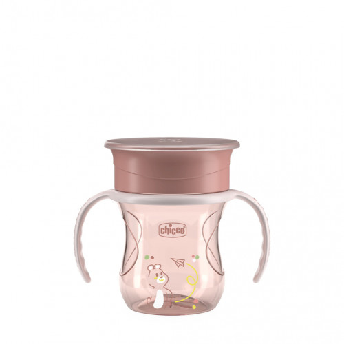 CHICCO Hrnček 360 Perfect X s držadlami pink, 12m+ CHICCO Hrnček 360 Perfect X s držadlami pink, 12m+