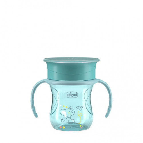 CHICCO Hrnček 360 Perfect X s držadlami teal, 12m+ CHICCO Hrnček 360 Perfect X s držadlami teal, 12m+