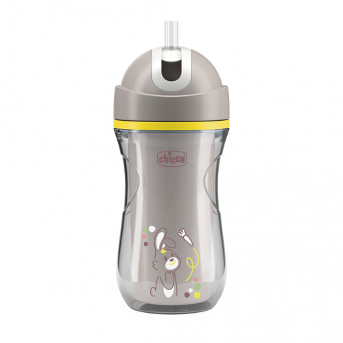 CHICCO Hrnček Sport so slamkou grey, 14m+ CHICCO Hrnček Sport so slamkou grey, 14m+
