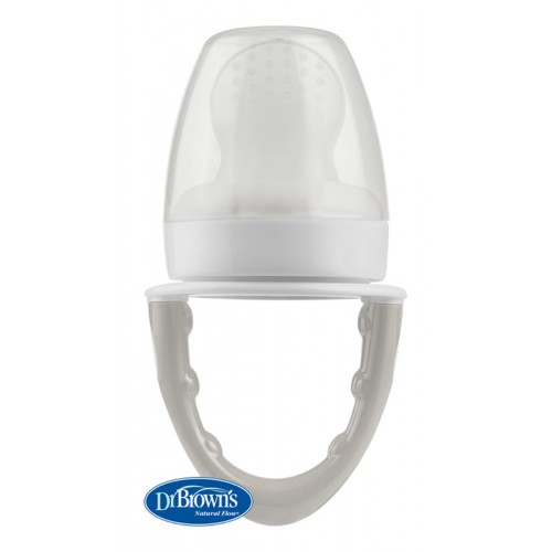 DR.BROWN'S Cumeľ na kŕmenie FreshFirsts 4m+ šedý