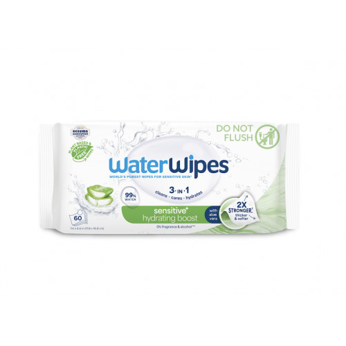 WATERWIPES Obrúsky vlhčené Hydrating clean bez obsahu plastov 60 ks WATERWIPES Obrúsky vlhčené Hydrating clean bez obsahu plastov 60 ks