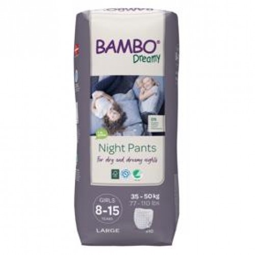 BAMBO Dreamy Night Nohavičky plienkové jednorázové Pants Girl 8-15 rokov, 10 ks, pre 35-50 kg