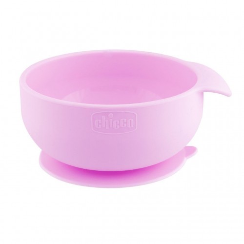 CHICCO Silikónová miska s prísavkou ružová 6 m+ CHICCO Silikónová miska s prísavkou ružová 6 m+