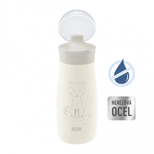 NUK Fľaša Mini-Me Sip nerezová - béžová 300ml, 9m+ NUK Fľaša Mini-Me Sip nerezová - béžová 300ml, 9m+