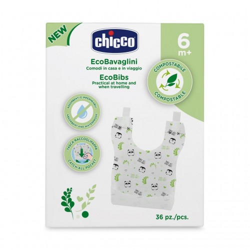 CHICCO Jednorázové kompostovateľné podbradníky 36 ks CHICCO Jednorázové kompostovateľné podbradníky 36 ks