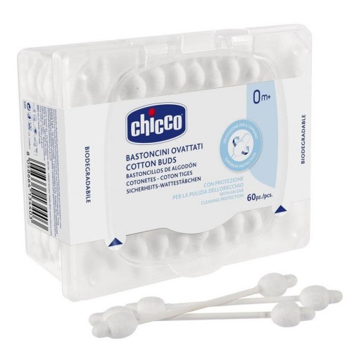 CHICCO Tyčinky vatové anatomické 60ks CHICCO Tyčinky vatové anatomické 60ks