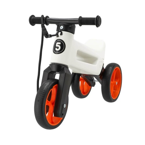 TEDDIES 2v1 Funny wheels Rider SuperSport biele/oranžová + popruh