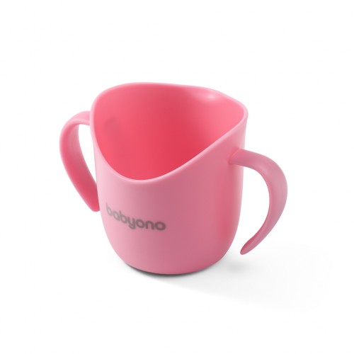 BABYONO Hrnček ergonomický s uškami 120 ml ružový 6m BABYONO Hrnček ergonomický s uškami 120 ml ružový 6m