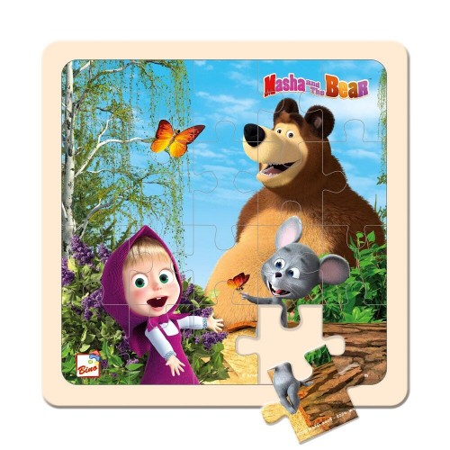 BINO Máša a Medveď puzzle s myškou 20x20cm