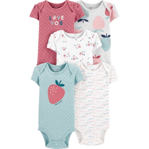 CARTER'S Body krátky rukáv Strawberry dievča LBB 5 ks NB/ veľ. 56