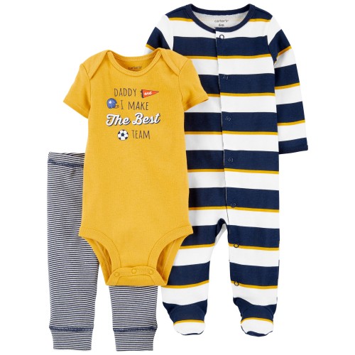 CARTER'S Set 3dielny overal, body kr. rukáv, tepláky Daddy chlapec LBB NB, veľ. 56