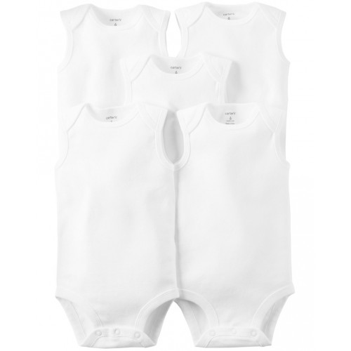 CARTER'S Body bez rukávov White neutrál 5ks NB/ veľ. 56