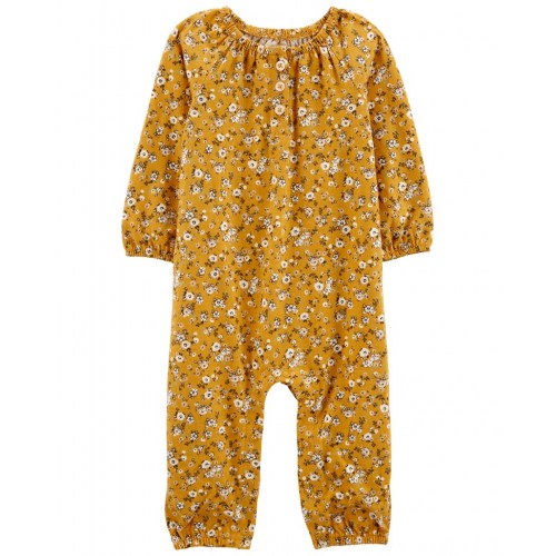 CARTER'S Overal bez nožičiek Yellow Flowers dievča 3m
