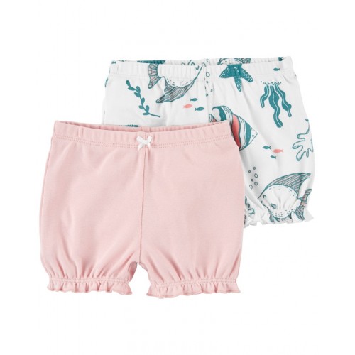 CARTER'S Kraťasy Pink Ocean dievča 2ks 24m