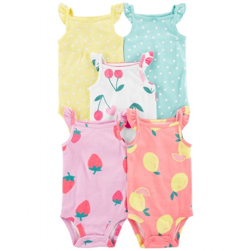 CARTER'S Body na ramienka Dots Fruit dievča 5ks 24m