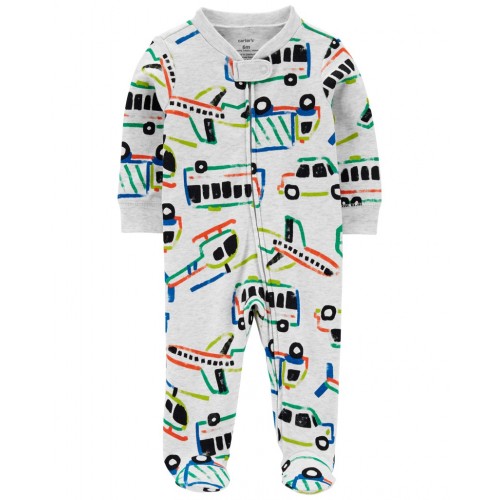 CARTER'S Overal na zips Sleep&Play Grey Vehicles chlapec PRE/ veľ. 46