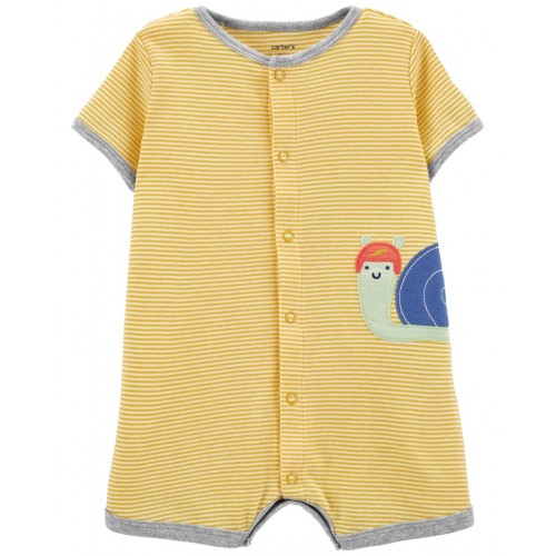 CARTER'S Overal letný krátky rukáv Yellow Snail chlapec NB/ veľ. 56 CARTER'S Overal letný krátky rukáv Yellow Snail chlapec NB/ veľ. 56