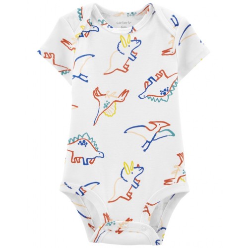 CARTER'S Body krátky rukáv Ivory Dino chlapec NB/ veľ. 56