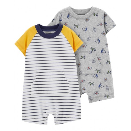 CARTER'S Overal letný krátky rukáv YellowNavy chlapec 2ks NB/ veľ. 56 CARTER'S Overal letný krátky rukáv YellowNavy chlapec 2ks NB/ veľ. 56