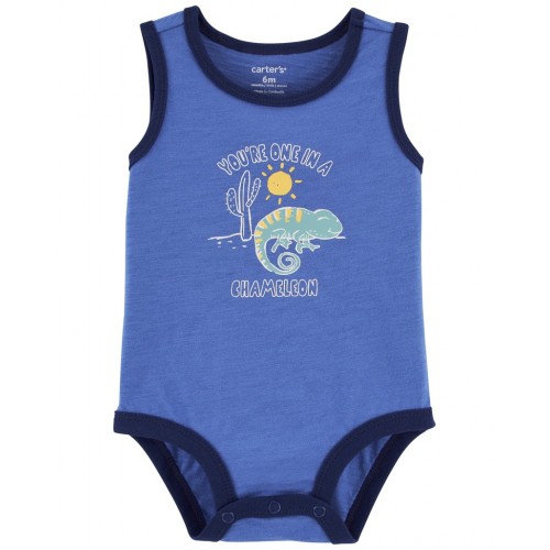 CARTER'S Body bez rukávov Blue Chameleon chlapec 18m CARTER'S Body bez rukávov Blue Chameleon chlapec 18m