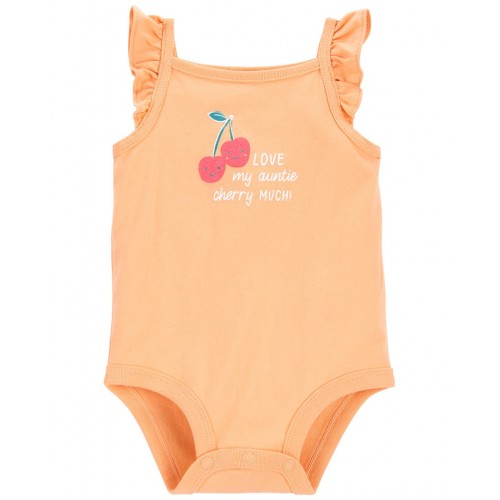 CARTER'S Body na ramienka Orange Cherry dievča NB/ veľ. 56