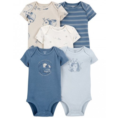 CARTER'S Body krátky rukáv Blue Panda/Airplane chlapec 5ks 24m/ veľ. 92