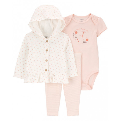 CARTER'S Set 3dielny mikina, body kr. rukáv, legíny Pink Floral dievča MFL NB/ veľ. 56