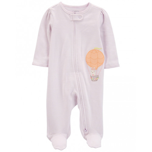 CARTER'S Overal na zips Sleep&Play Lilac Stripe dievča 9m/ veľ. 74