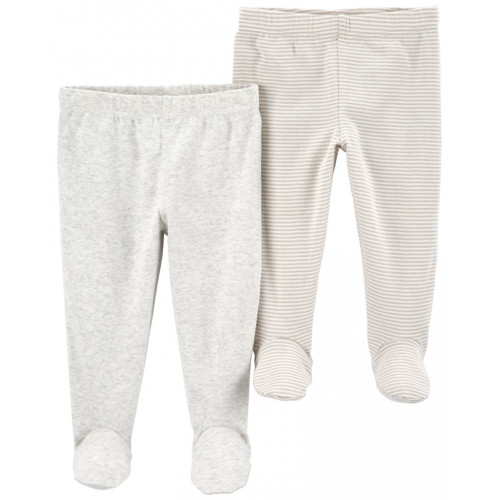 CARTER'S Polodupačky Gray Stripes neutrál 2ks 6m/ veľ. 68