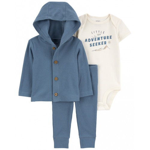 CARTER'S Set 3dielny mikina, body kr. rukáv, tepláky Blue Adventure chlapec NB/ veľ. 56