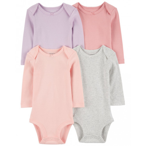 CARTER'S Body dlhý rukáv Purple/Grey/Pink dievča 4ks 24m/ veľ. 92