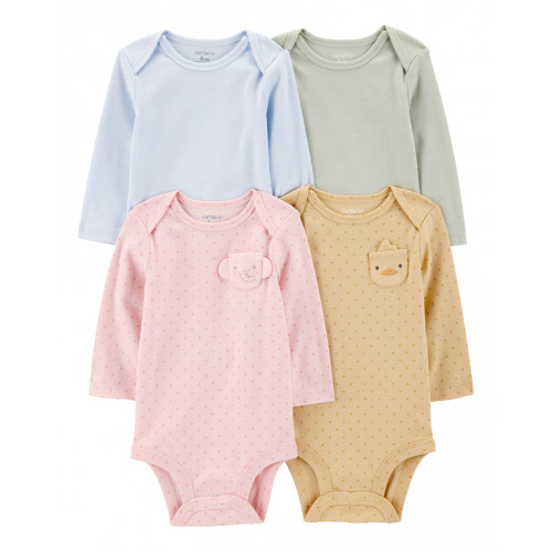 CARTER'S Body dlhý rukáv Character Pocket dievča 4ks NB, veľ. 56