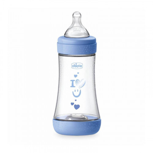 CHICCO Fľaša dojčenská Perfect5 silikón 240ml chlapec CHICCO Fľaša dojčenská Perfect5 silikón 240ml chlapec