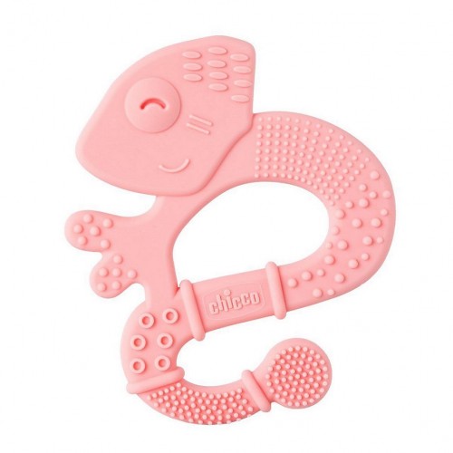 CHICCO Hryzačka silikónová Super Soft Chameleón ružový 2m+ CHICCO Hryzačka silikónová Super Soft Chameleón ružový 2m+