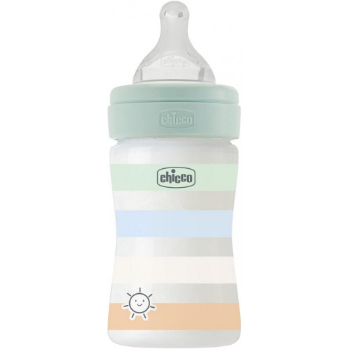 CHICCO Fľaša dojčenská Well-being silikón 150ml chlapec CHICCO Fľaša dojčenská Well-being silikón 150ml chlapec