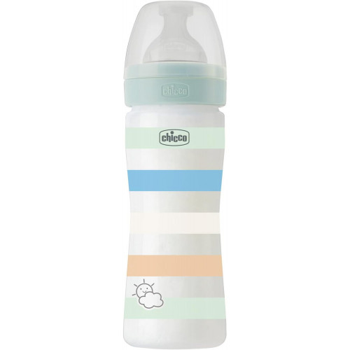 CHICCO Fľaša dojčenská Well-being silikón 250ml chlapec CHICCO Fľaša dojčenská Well-being silikón 250ml chlapec