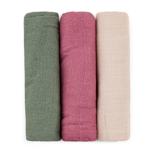 PETITE & MARS Sada plienok bambusová mušelínová 3ks Moussy Botanic Tones 68 x 68 cm