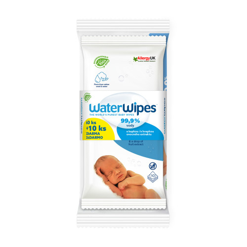 WATERWIPES 100% BIO odbúrateľné obrúsky 60+10 ks WATERWIPES 100% BIO odbúrateľné obrúsky 60+10 ks