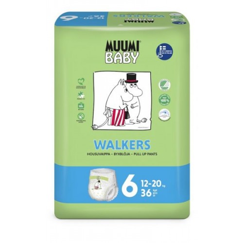 Nohavičky plienkové jednorázové 6 Junior 12-20kg 36ks Baby Muumi