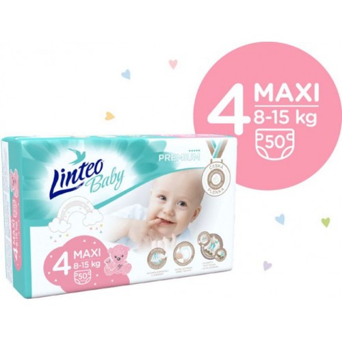 LINTEO BABY Plienky Baby Prémium MAXI (8-15 kg) 200 ks
