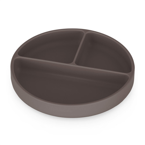 PETITE&MARS Tanierik silikónový deliaci okrúhly Take&Match Bitter Cocoa 6m+
