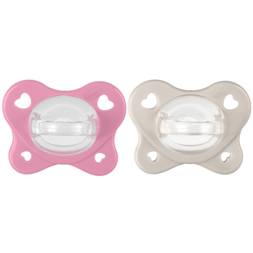 CHICCO Cumlík Physio Dual Soft silikónový dievča 6-16m, 2 ks CHICCO Cumlík Physio Dual Soft silikónový dievča 6-16m, 2 ks
