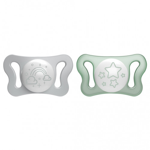 CHICCO Cumlík Physio Micro silikónový 0-2m nočný 2 ks CHICCO Cumlík Physio Micro silikónový 0-2m nočný 2 ks