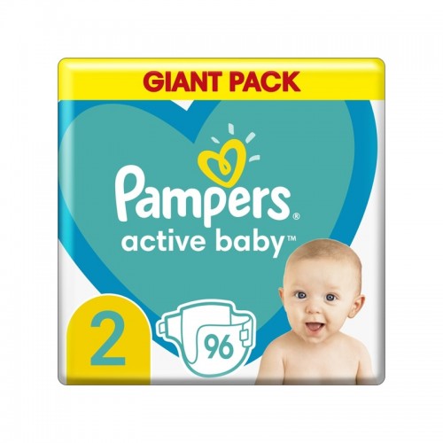 PAMPERS Active Baby 2 (4-8 kg) 96 ks - jednorázové plienky